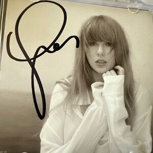 Taylor Swift’s tortured poets department signed CD, the manuscript